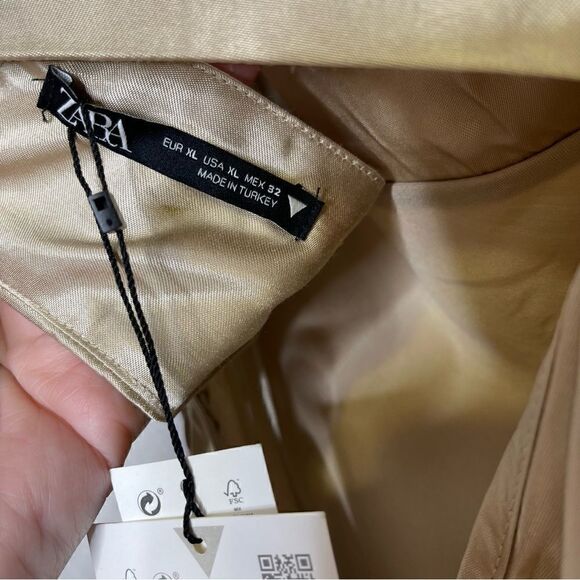 Zara Satin Effect Cut Out Maxi Dress Champange XL - Picture 8 of 9